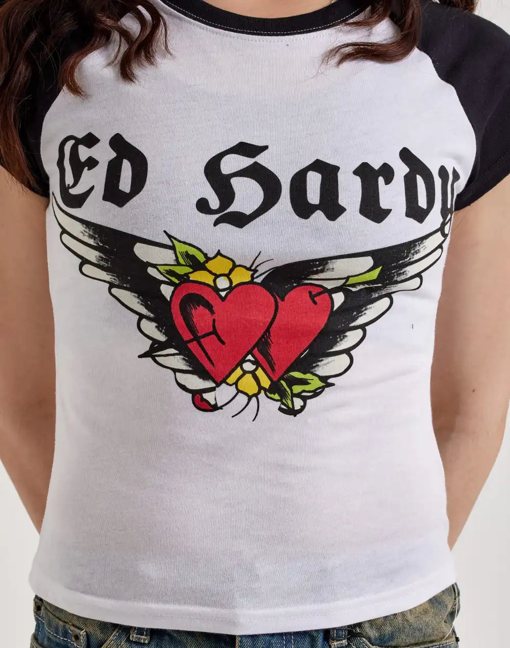 Ed Hardy Heart Wings Raglan Tee