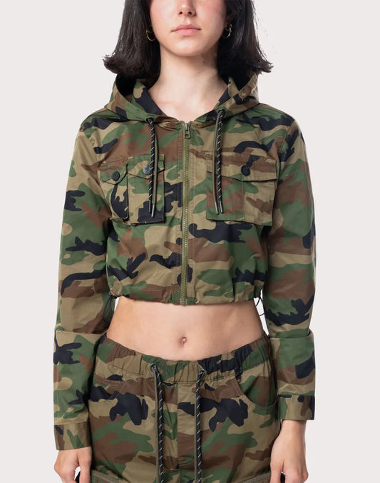 Grindhouse Nylon Cropped Camo Jacket