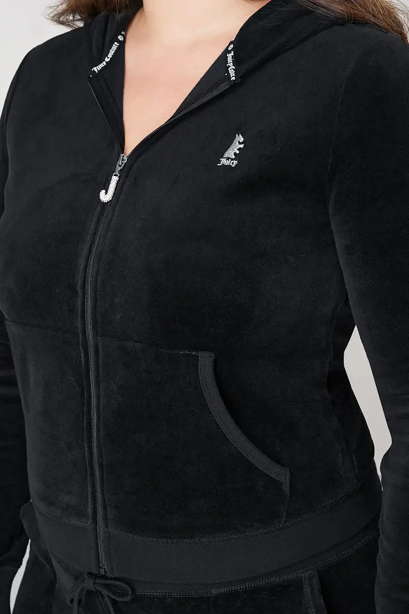 Plus-Size Scottie Cotton Velour Hoodie