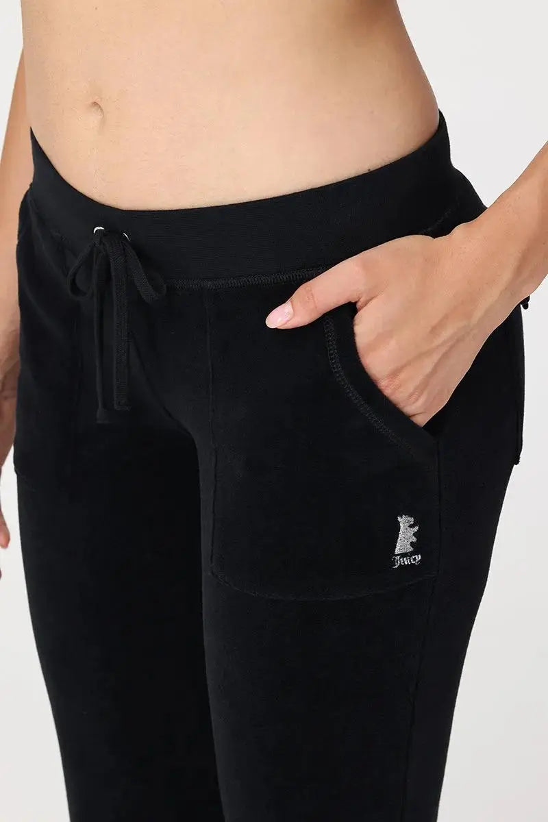 Hollywood Scottie Snap Pocket Cotton Velour Track Pants