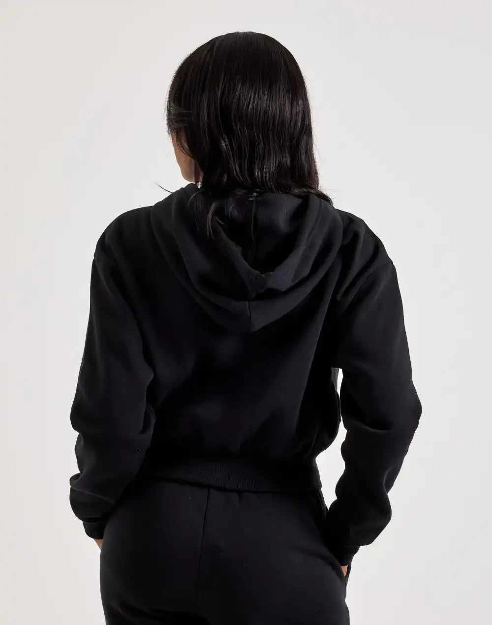 Red Fox Fleece Full-Zip Cropped Hoodie