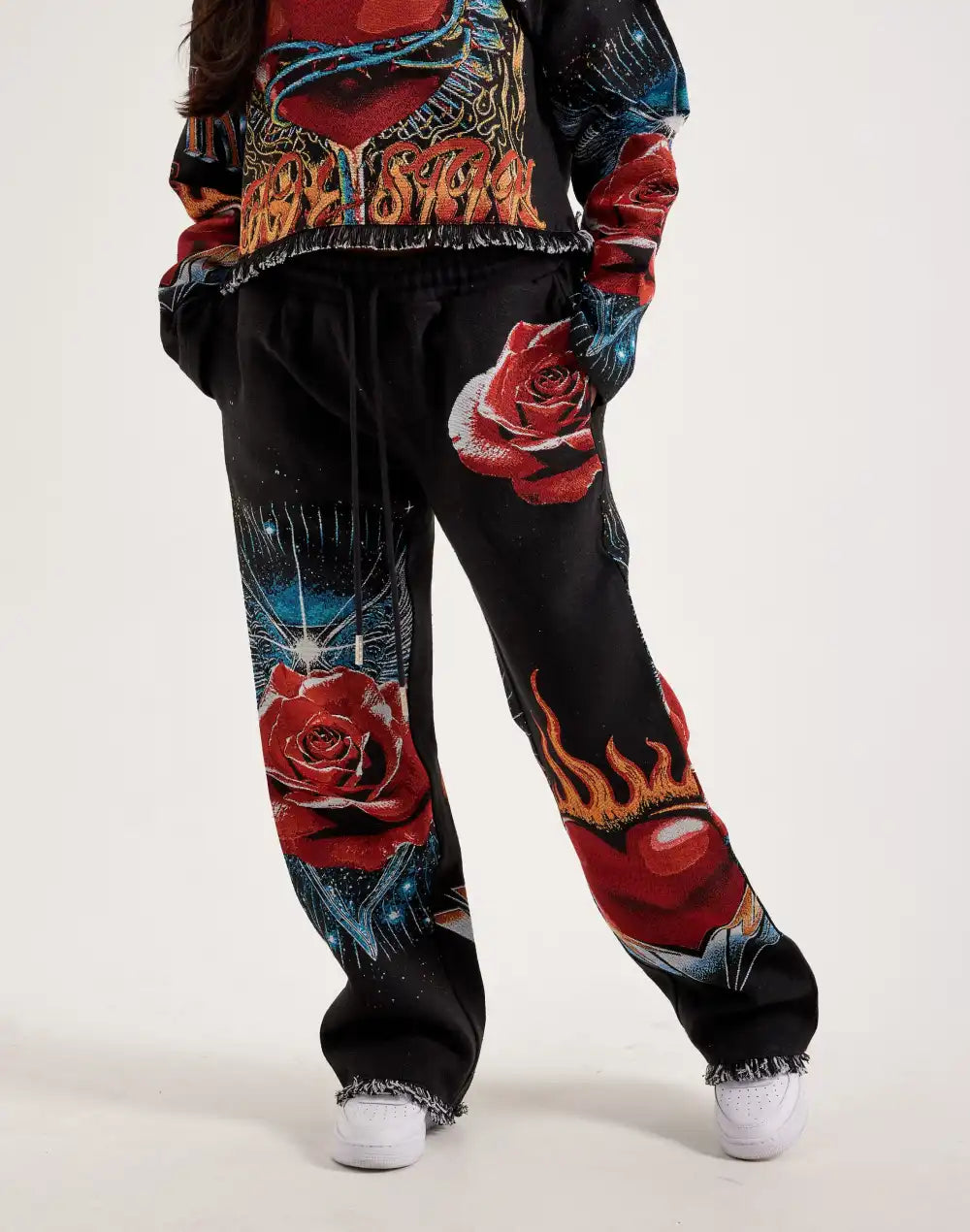 Majestik Winged Heart Tapestry Pants