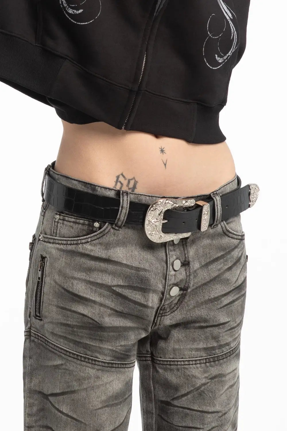 Midnight Croc Belt