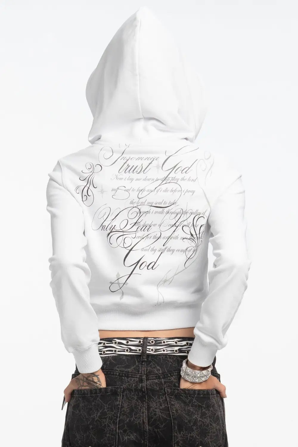 Message Cropped Hoodie