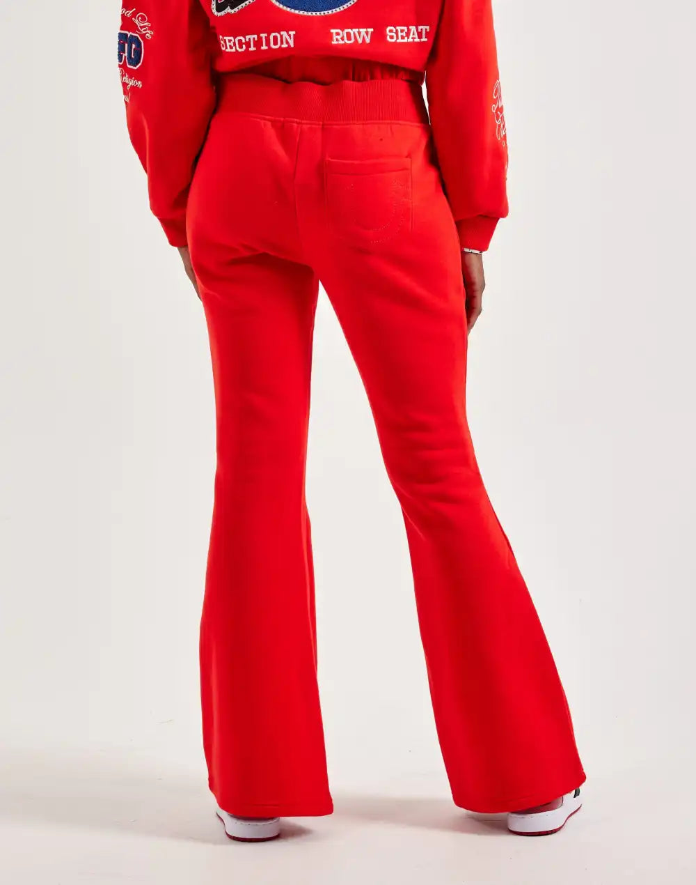 True Religion Crystal Logo Flare Fleece Pants